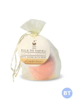 Musująca kula do kąpieli z borowiną połczyńską o aromacie maliny i cytryny — zdjęcie 1